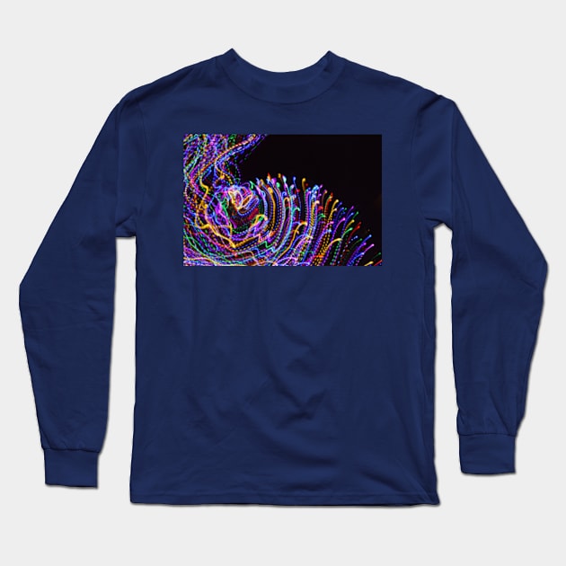 Spectrum Wave Light Painting Long Sleeve T-Shirt by JadedOddity